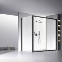 Душевой угол Veconi Rovigo RV-060B, 1900х1100х1950, черный, стекло прозрачное RV060B-190110-01-C5 — фото 1, Душевые уголки