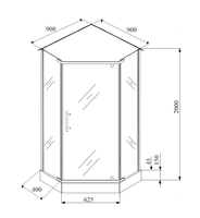Ограждение VIVA90B N душевое Ceruttispa без поддона (90x90x195) — фото 351, Прямоугольные душевые уголки