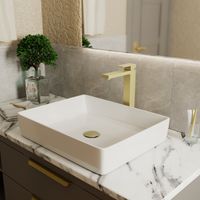 Смеситель для раковины D&K Bayern.Liszt DA1512007, матовое золото — фото 1, Смесители для раковины