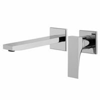 Смеситель для раковины, Fima Carlo Frattini, Zeta, тип открывания воды-однорычажный, монтаж-настенный встраиваемый, отверстия для монтажа-2, вынос излива, мм-154, донный клапан-есть, внутренняя часть-необходимо заказать, цвет-хром арт-F3971NX8CR — фото 1, Смесители для раковины