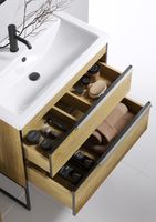 Напольная тумба в цвете дуб балтийский с двумя ящиками с умывальником арт-FRG0108DB+FRGN440 — фото 4, Тумбы с раковиной