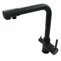 MILANO Смеситель д/кухни совмещенный с краном для питьевой воды, черный камень 32657 — фото 1, Смесители для кухни