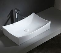 Раковина Azario 65,5х39.5х14 накладная, прямоугольная, белая арт-AZ416 — фото 1, Раковины накладные