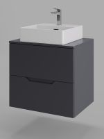 Orange Line Li-60TugMDF+B04-405W тумба с раковиной подвесная 60 см, графит/белый Li-60TugMDF+B04-405W — фото 8, Тумбы с раковиной