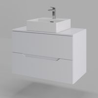 Orange Line Li-80TuwMDF+B04-405W тумба с раковиной подвесная 80 см, белый Li-80TuwMDF+B04-405W — фото 1, Тумбы с раковиной