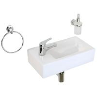 Раковина маленькая GS, 45x25x12 cm, отверстие слева. белая керамика арт-32266 — фото 7, Мини-раковины