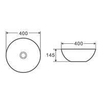 Раковина-чаша Azario 400х400х210 накладная, круглая, белый матовый арт-AZ-3003 — фото 3, Раковины накладные