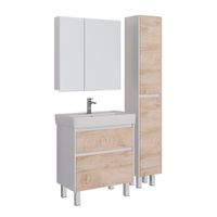 Тумба Lemark COMBI 100 см под 1 раковину, подвесная/напольная, 2 ящика, цвет фасада: Дуб кантри, цве арт-LM03C100T-dub — фото 6, Тумбы под раковину