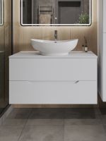 Orange Line Li-100TuwMDF+B08-585W тумба с раковиной подвесная 100 см, белый Li-100TuwMDF+B08-585W — фото 3, Тумбы с раковиной