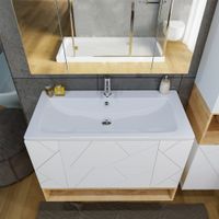 Комплект мебели для ванной Бриклаер КРИСТАЛЛ 80ZB, белый/дуб бунратти — фото 9, Комплекты мебели для ванной