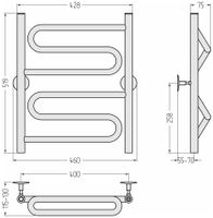 Полотенцесушитель водяной Стилье Универсал-51 600х400 (2) Z 21 Без покрытия арт-00651-6040 — фото 3, Водяные полотенцесушители