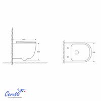 Унитаз AMICI Aria Tornado подвесной безободковый со смывом торнадо Ceruttispa CT11388 (490х335х340) — фото 7, Подвесные унитазы