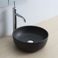 Раковина Scarabeo GLAM накладная без перелива без отверстий цвет черный матовый с антибактериальным и грязеотталкивающим покрытием BIOKER арт-1808 49 BK — фото 3, Раковины накладные