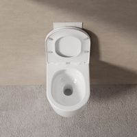 Унитаз ABBER Bequem AC1132TC подвесной белый, безободковый, смыв торнадо, с закрытым дном — фото 5, Подвесные унитазы