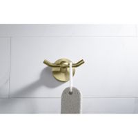 Крючок двойной Timo Saona 13012/17 золото матовое — фото 3, Крючки для полотенец