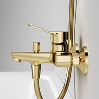 F85A10099 X-Joy, смеситель д/ванны/душа, золото — фото 5, Смеситель для ванны