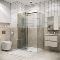 Душевое ограждение Grossman Classic 100.K33.04.160.32.00-200.K33.04.90.32.00 (160х90х195) раздвижная,золото сатин,стекло прозрачное,2 места арт-120.K33.04.1690.32.00 — фото 4, Прямоугольные душевые уголки