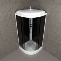 ДК Грэй-Блэк 90*90 А (7 мест+сифон D50, декор.крышка) арт-Щ0000067302 — фото 11, Душевые кабины