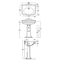 Пьедестал SIMAS LONDRA напольный цвет белый LO905 — фото 2, Консоли для раковины