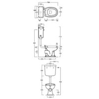 Бачок SIMAS ARCADE Настенный на средней трубе с фронтальной ручкой смыва цвет белый AR812B — фото 3, Комплектующие для туалета