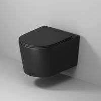 Унитаз подвесной Grossman (520х360х365) безободковый,смыв торнадо,черный матовый с тонкой крышкой,микролифт,1 место арт-GR-4499BMSQ — фото 4, Подвесные унитазы