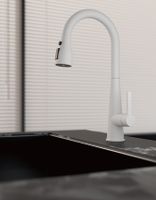 Смеситель для кухни с выдвижным изливом BELZ , белый арт-B74816-8 — фото 1, Смесители для кухни