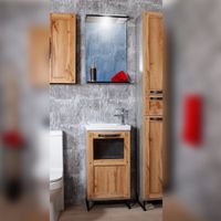 Комплект мебели для ванной Бриклаер ЛОФТ 45, метрополитен грей — фото 1, Комплекты мебели для ванной