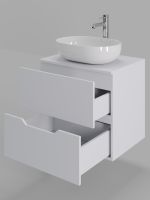 Orange Line тумба с раковиной подвесная 60 см, белый арт-Li-60TuwMDF+B05-480W — фото 3, Тумбы с раковиной