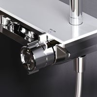 F0790700 Gem, душ.система: см-ль-полка д/ванны/душа, душ.штанга, верхн. душ 220мм, ручн.душ, хром — фото 8, Душевые стойки