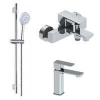 Набор смесителей 3 в 1 для ванны Azario CADEO, хром арт-AZ-15940501+AZ-15944501+AZ-15782010 — фото 8, Смеситель для ванны