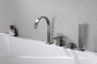 Смеситель ABBER Wasserfall AF8613NG на борт ванны, никель — фото 2, Смесители на борт ванны