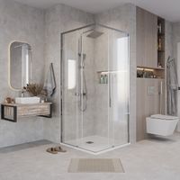 1/2 душевого ограждения Grossman Galaxy 1/2.K33.01.11.10.00 (110х195) хром,стекло прозрачное, 1 место — фото 2, Душевые кабины и ограждения