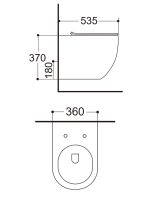 Agger Унитаз подвесной безободковый TORNADO, сиденье с микролифтом арт-AT09150L — фото 9, Подвесные унитазы