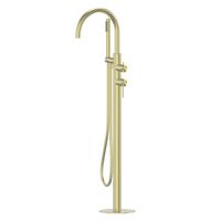 Смеситель ABBER Wasser Kreis 316 напольный для ванны, золото брашированное арт-AF8115BG — фото 1, Смесители напольные