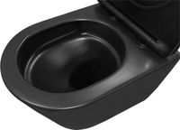 Унитаз подвесной Azario VELA 360х480х360 безободковый, система смыва "Торнадо", с быстросъемным сиденьем "Микролифт", черный матовый арт-AZ-2480MB — фото 6, Подвесные унитазы