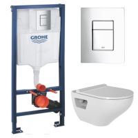 КОМПЛЕКТ Grohe + BIEN: Инсталляция 38772001 для унитаза подвесного стандартная + Bien ION подвесной безободковый унитаз с гигиеническим покрытием в комплекте с сиденьем микролифт IOKA050N2VP0W5000 GRH772IONVP0 — фото 2, Комплекты унитаз + инсталляция