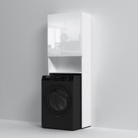 X-Joy Шкаф над стир.машиной с дверями и открытой полкой, узкий, 65 см, белый арт-M85CSX06521WG1 — фото 4, Шкафы для ванной