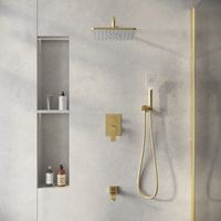 Душевая система скрытого монтажа Grossman Classic золото сатиновый,1 место арт-501.K35.04.320 — фото 3, Встраиваемые душевые комплекты