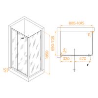 Душевой уголок RGW PA-44 (PA-02 + Z-050-1) 900x700 41084497-011 — фото 1, Душевые уголки