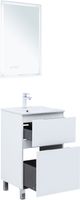 Тумба с раковиной Aquanet Алвита new 50 (Flat) напольная 2 ящ. цв. белый матовый 00345673 — фото 12, Тумбы с раковиной