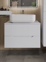 Orange Line тумба с раковиной подвесная 80 см, белый арт-Li-80TuwMDF+B03-600W — фото 3, Тумбы с раковиной