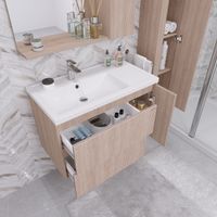 Тумба подвесная "ЮНИТ-80 см" с 2-я ящ. кадена вуд (ум. Фостер-80 Пр.) арт-208014 — фото 2, Тумбы под раковину