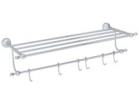 GIALETTA Полка-держатель для полотенец 60 см. c 6-ю подвижными крючками, хром VR.GIL-6426.CR — фото 1, Полки для полотенец