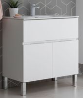 Тумба под раковину Aquanet Алвита New 80 1 ящик, 2 дверцы, белый матовый арт-00277550 — фото 1, Тумбы под раковину