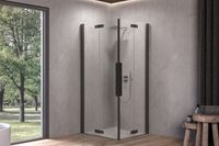 POLARIS FOLD Q - 80x80 - BLACK PROFILE - TRANSPARENT арт-516120 — фото 1, Душевые уголки