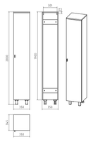 Товар: Шкаф-пенал арт-П-Див05035-013ПрП - фото 4 Шкаф-пенал арт-П-Див05035-013ПрП — фото 4, Пеналы для ванной комнаты