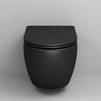 Товар: Унитаз подвесной Grossman GR-4411BMSQ (520х360х375) безободковый,смыв торнадо,черный матовый с тонкой крышкой,микролифт,1 место - фото 2 Унитаз подвесной Grossman GR-4411BMSQ (520х360х375) безободковый,смыв торнадо,черный матовый с тонкой крышкой,микролифт,1 место — фото 2, Подвесные унитазы