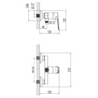 Смеситель для ванны AZARIO ELVIS с ручным душем, керамический картридж, хром арт-AZ-WWK338155C — фото 5, Смеситель для ванны