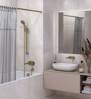 Карниз Карниз для ванной Сунержа прямой / L 1500 Матовое золото 032-3015-1500 — фото 1, Карнизы для ванной