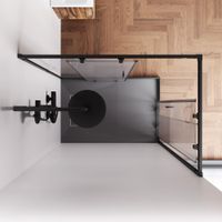 Gem душевое огражд прямоугольн.,раздвиж.двери 120x80 черный мат.,стекло прозрачн арт-W90G-403-120280-BT — фото 5, Прямоугольные душевые уголки